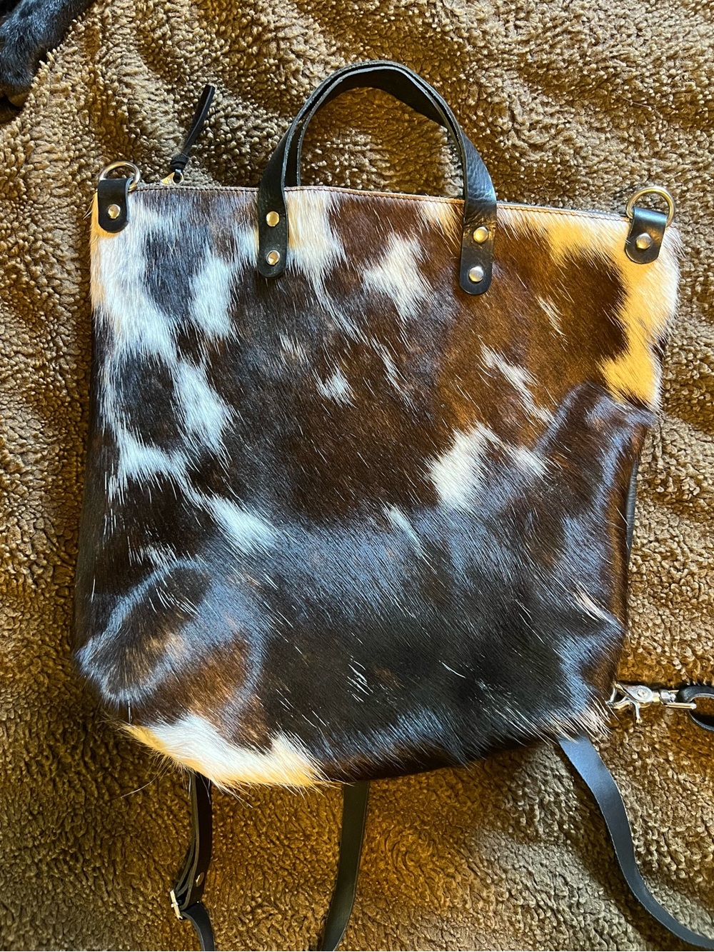 Jill’s Homestead Tricolor Cowhide and Black Backpack